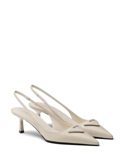 prada sling court shoe stillettos rrp1125|Prada slingback pumps white.